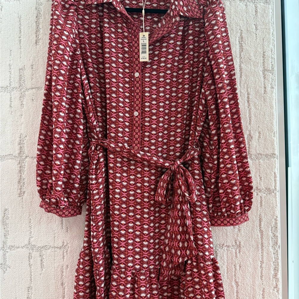 Max Studio Red Patterned Dress - Picture 2 of 14